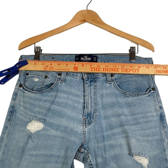 Hollister Mens‎ Jeans Slim Straight Size 31 x 32 Distressed Flex Denim Stretch - Picture 8 of 13